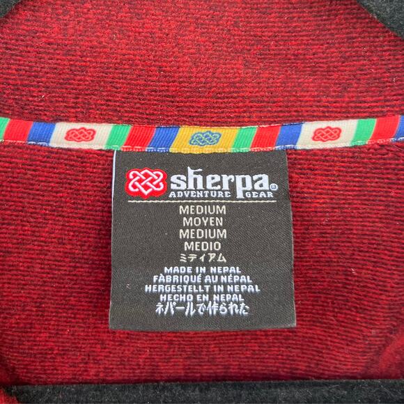 Sherpa Adventure Gear Red Quarter-Zip Fleece Pullover Mens Medium Outdoor Jacket - Picture 5 of 6